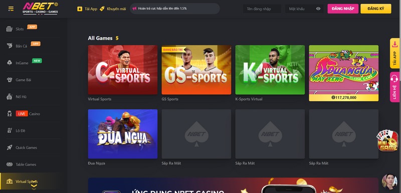 Sảnh cược Virtual Sports tại nhà cái mang đến nhiều trò chơi hấp dẫn